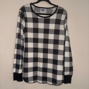 Old Navy White/Black Buffalo Plaid XXL